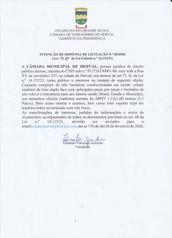 INTENÇÃO DE DISPENSA 04/2026