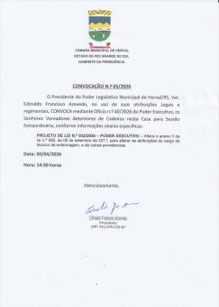 COMUNICADO SESSÃO EXTRAORDINÁRIA