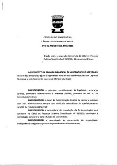 ATO 01/2026 SUSPENSÃO TEMPORÁRIA DO EDITAL 01/2026