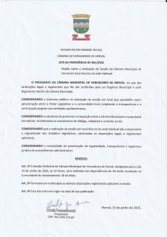 ATO PRESIDÊNCIA 001/2026